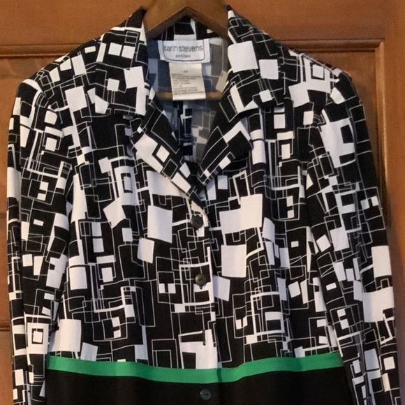 Karin Stevens Petites Maxi Dress & Jacket, 6P, Black/White - Picture 1 of 8